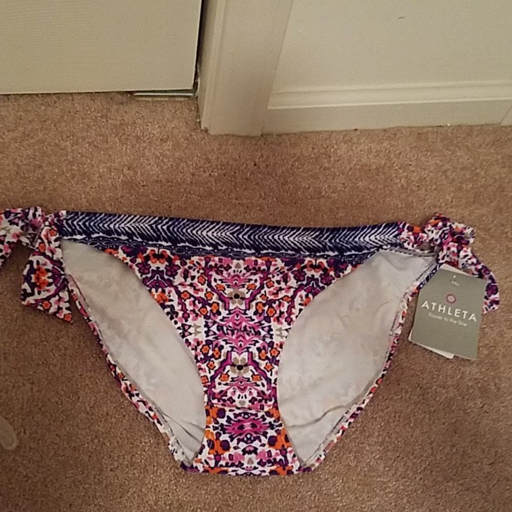 Athleta Tie Bikini Bottom Size Large NWT